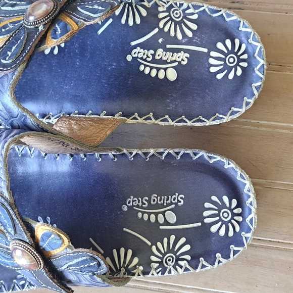 Spring Step Florentina Floral Leather Adjustable Strap Comfort Wedge Sandal - Picture 3 of 15